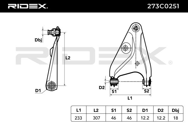 RIDEX vikšro valdymo svirtis 273C0251