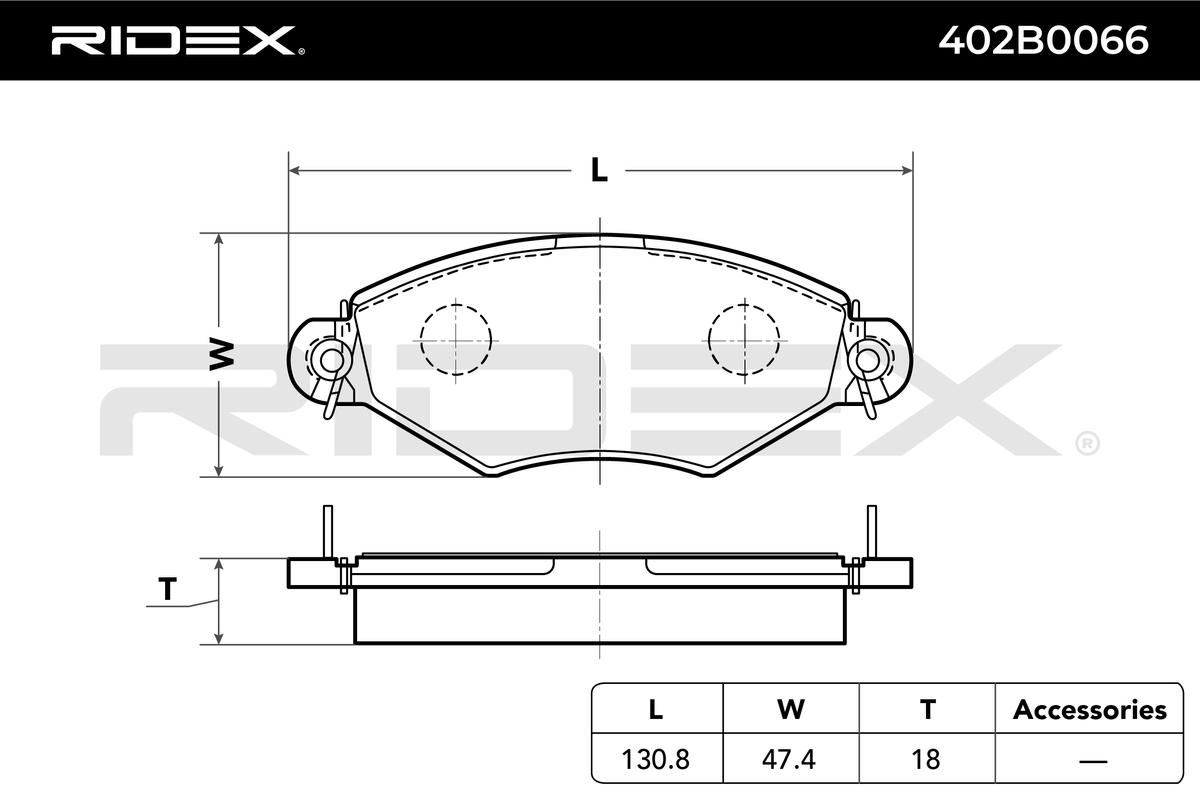 RIDEX Piduriklotside komplekt, ketaspidur 402B0066