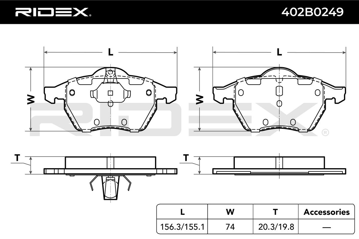 RIDEX Piduriklotside komplekt, ketaspidur 402B0249