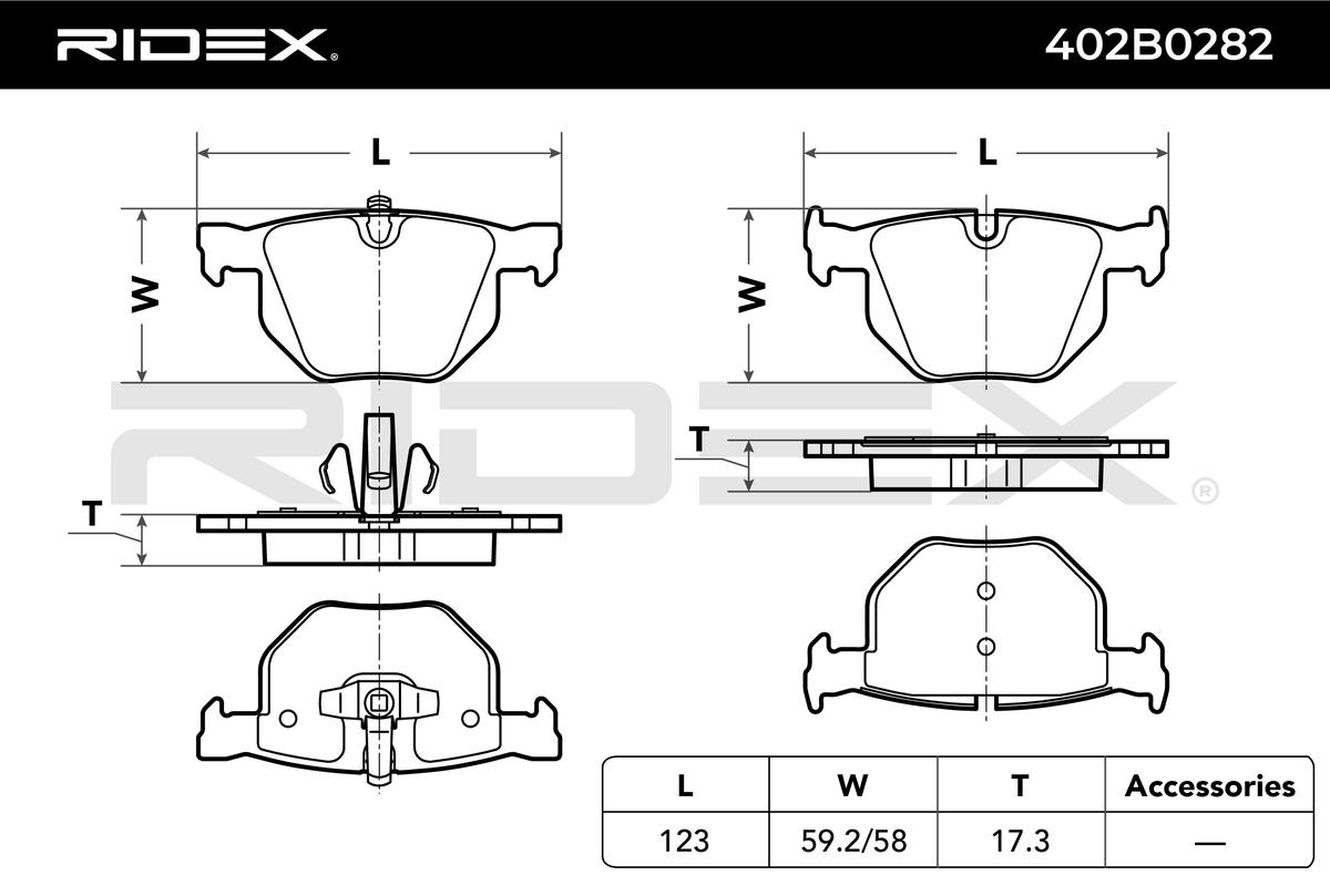 RIDEX Piduriklotside komplekt, ketaspidur 402B0282