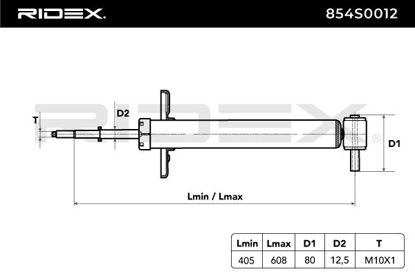 RIDEX Iskunvaimennin 854S0012