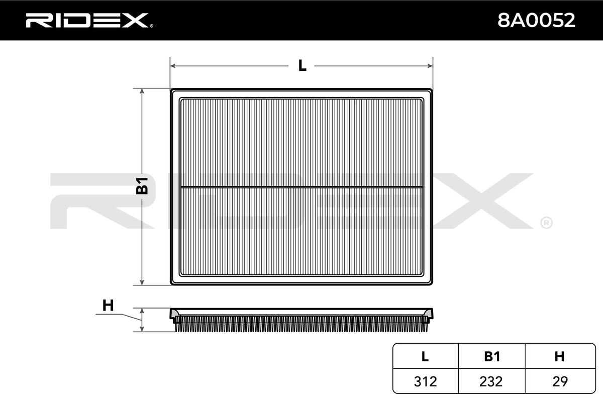 RIDEX Õhufilter 8A0052