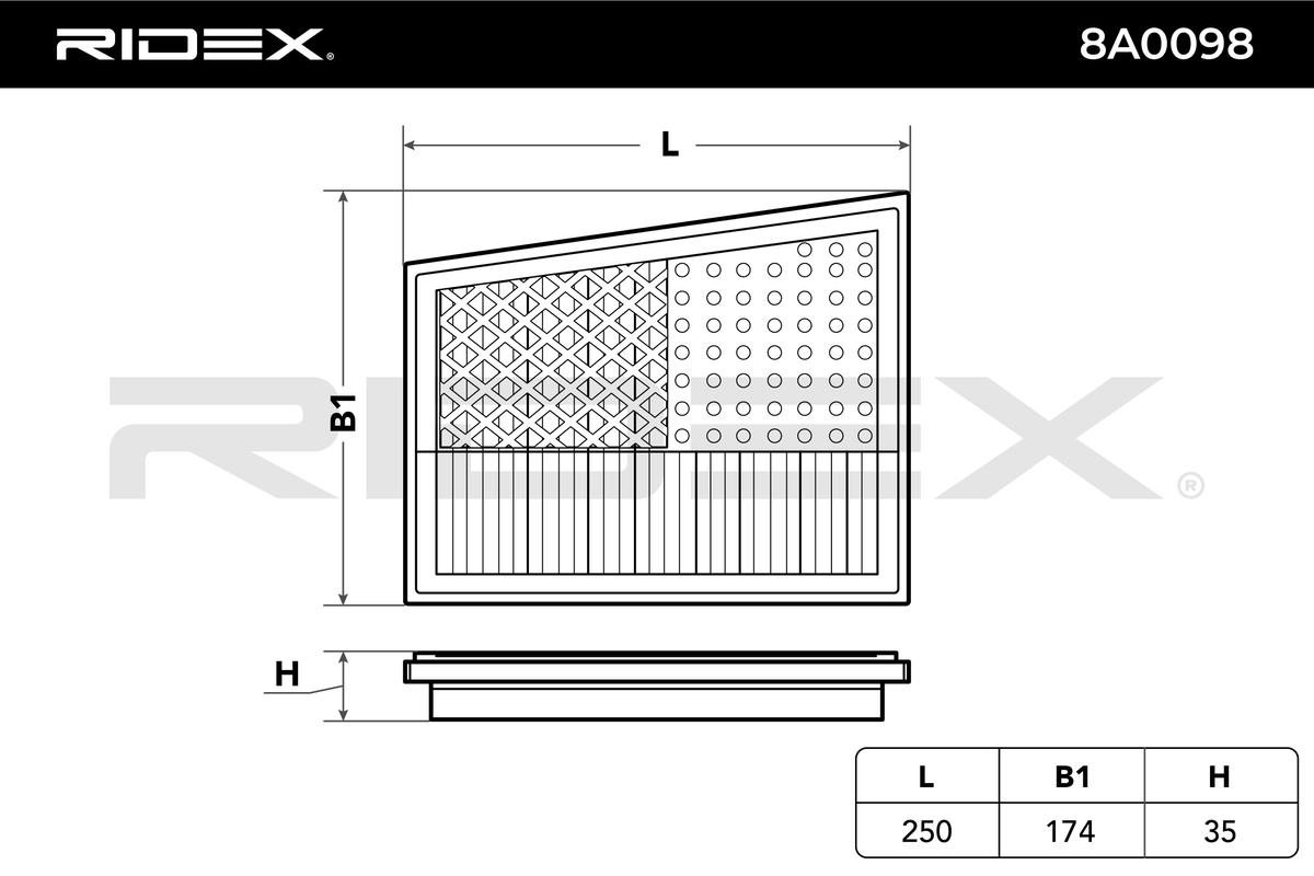 RIDEX Õhufilter 8A0098