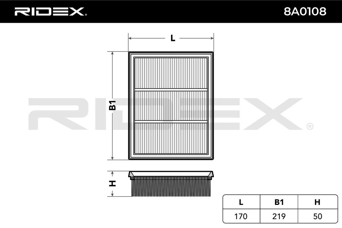 RIDEX Õhufilter 8A0108