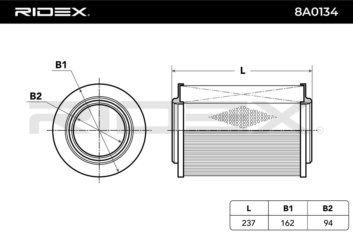 RIDEX oro filtras 8A0134