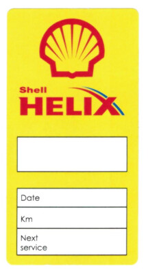 SHELL Бирка смены масла SHELL STICKER OIL CHANGE EN