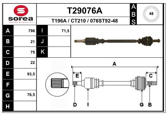 EAI Wał napędowy T29076A