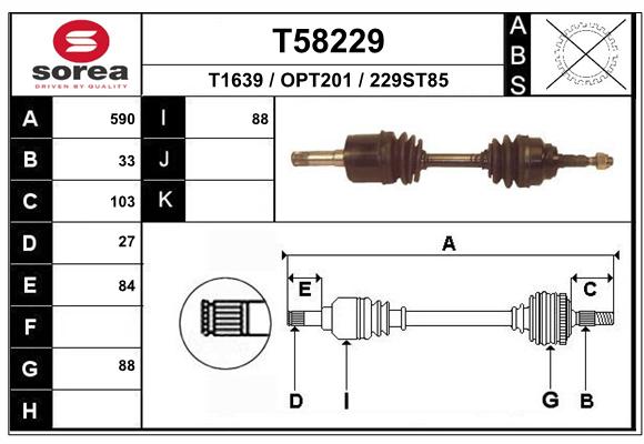 EAI Wał napędowy T58229