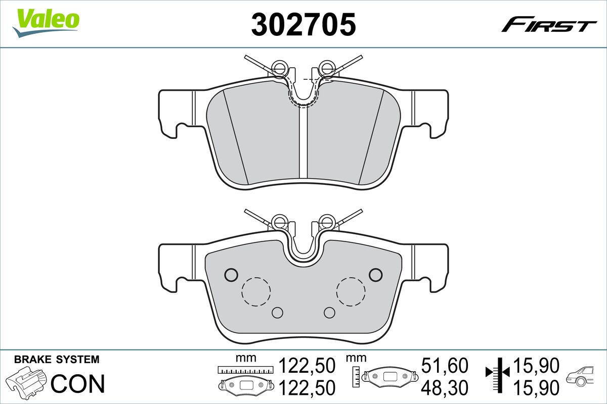 VALEO Piduriklotside komplekt, ketaspidur 302705