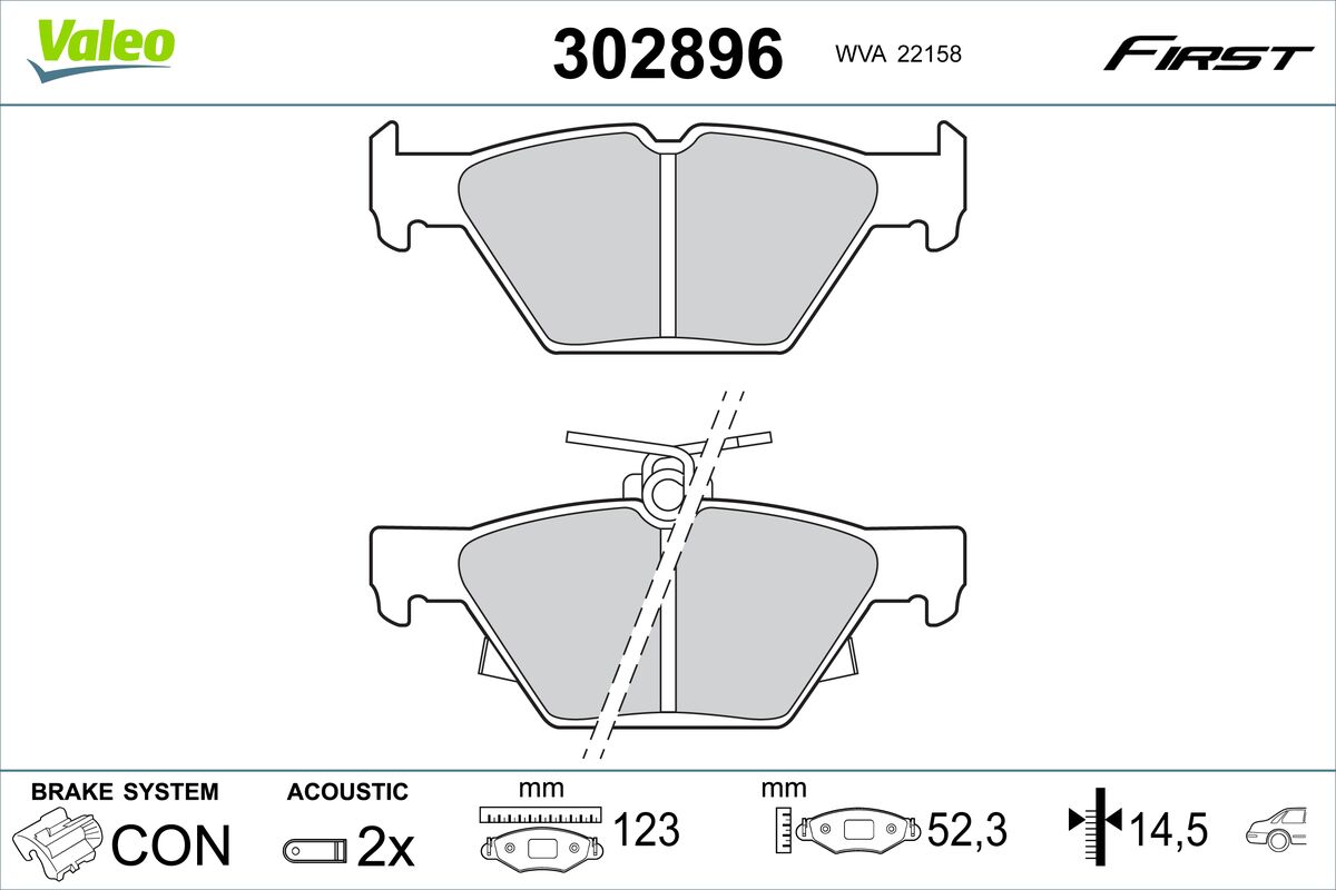 VALEO Piduriklotside komplekt, ketaspidur 302896