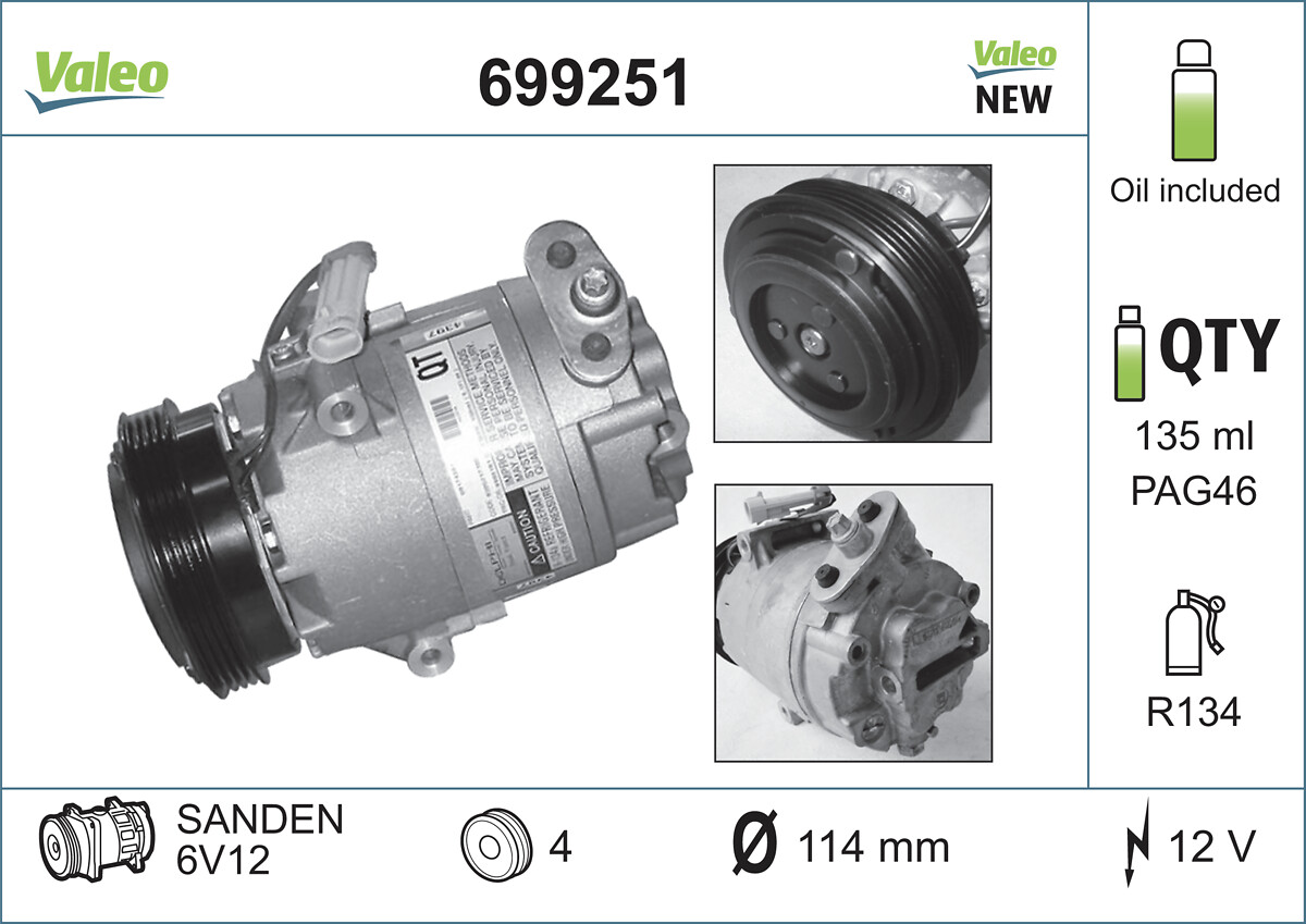 VALEO Kompressor,kliimaseade 699251