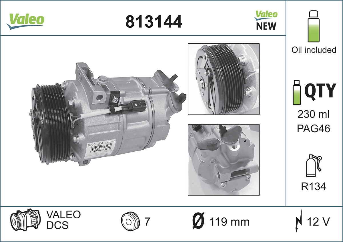 VALEO Kompressor,kliimaseade 813144