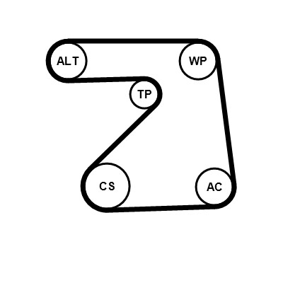 CONTINENTAL CTAM Pompa wodna + zestaw paska klinowego wielorowkowego 5PK1334WP1