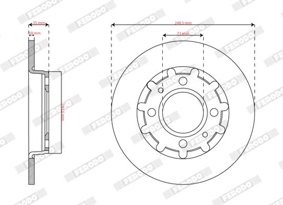 FERODO Piduriketas DDF2985C