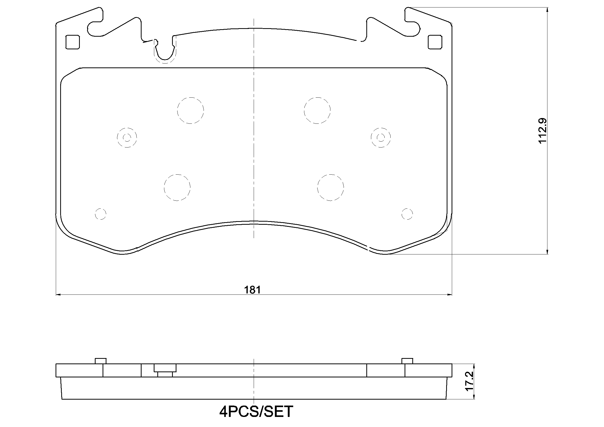 BREMBO Piduriklotside komplekt, ketaspidur P 44 031