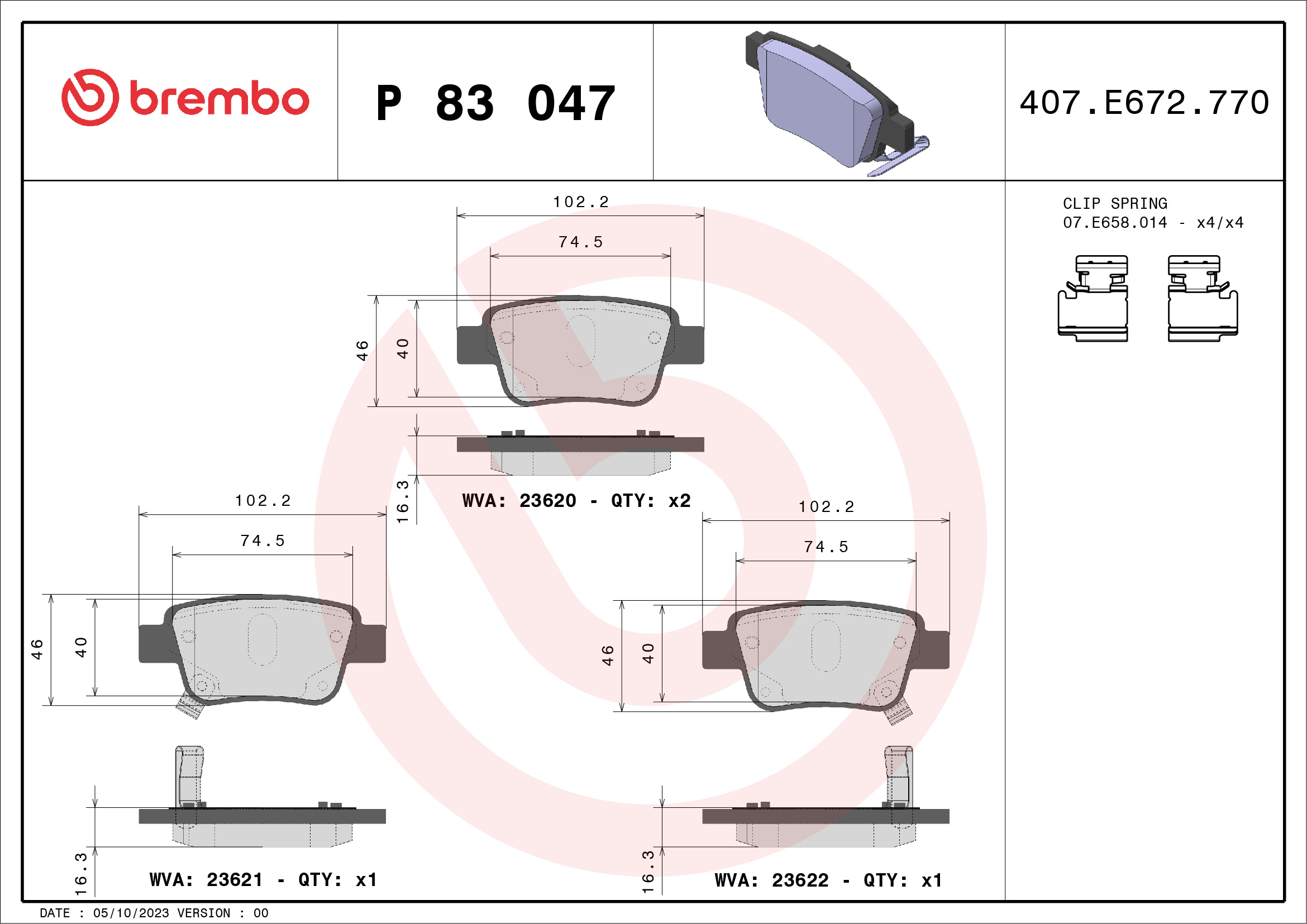 BREMBO Jarrupala, levyjarru P 83 047
