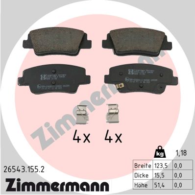 ZIMMERMANN Piduriklotside komplekt, ketaspidur 26543.155.2