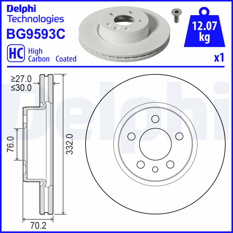 DELPHI stabdžių diskas BG9593C