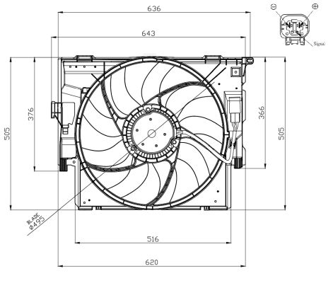 NRF Ventilaator,mootorijahutus 47956