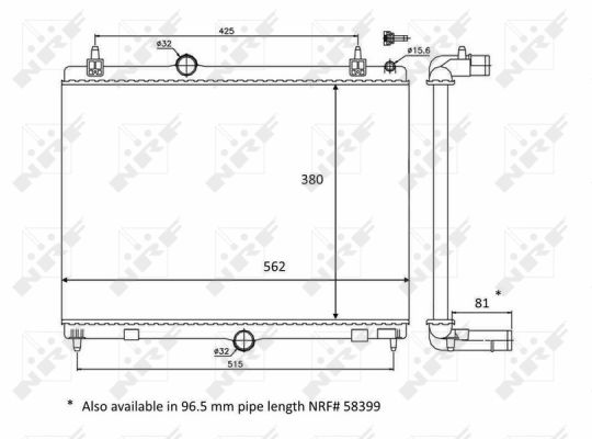 NRF Radiaator,mootorijahutus 58468