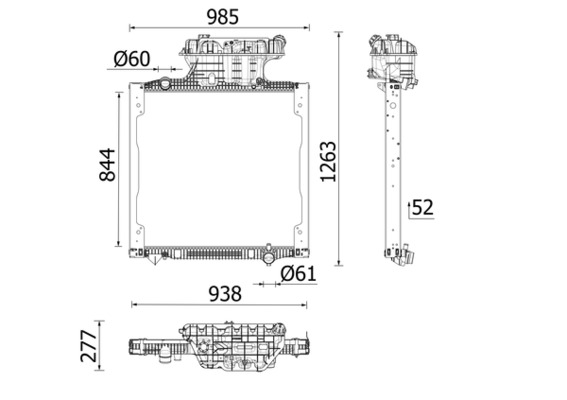 MAHLE Chłodnica, układ chłodzenia silnika CR 2741 000P