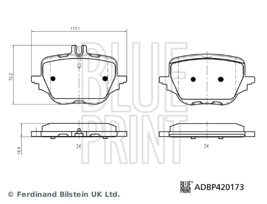 BLUE PRINT Piduriklotside komplekt, ketaspidur ADBP420173