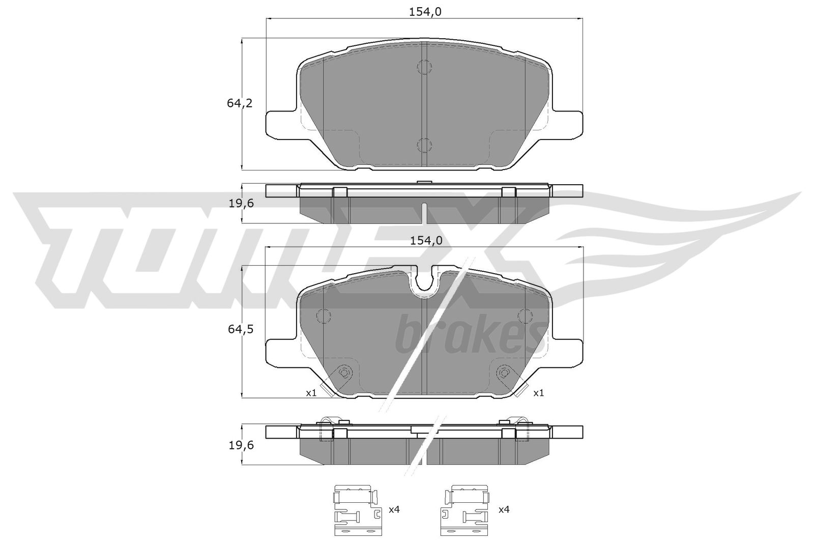 TOMEX Brakes Piduriklotside komplekt, ketaspidur TX 60-49