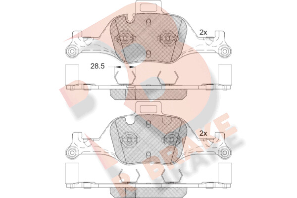 R BRAKE Piduriklotside komplekt, ketaspidur RB2291