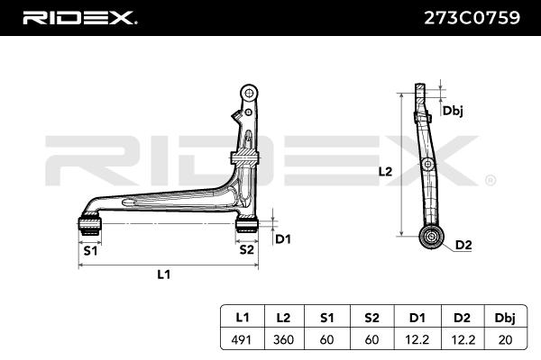 RIDEX vikšro valdymo svirtis 273C0759