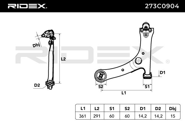 RIDEX Tukivarsi, pyöräntuenta 273C0904