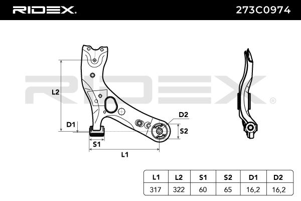 RIDEX Tukivarsi, pyöräntuenta 273C0974