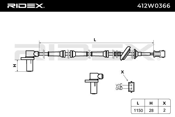 RIDEX jutiklis, rato greitis 412W0366