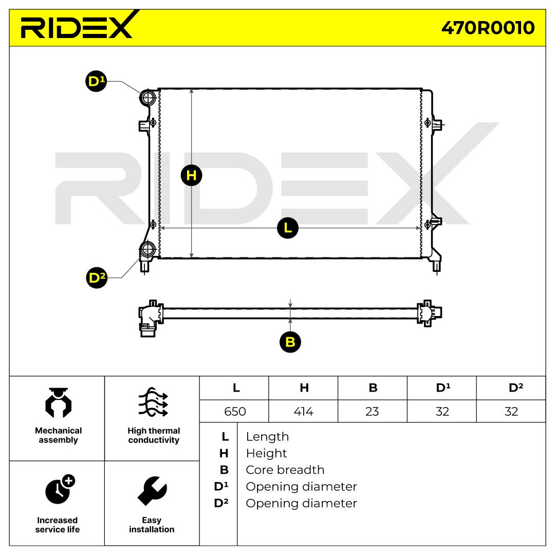 RIDEX radiatorius, variklio aušinimas 470R0010