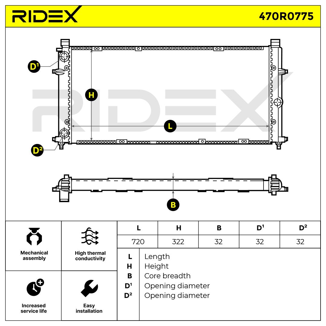 RIDEX radiatorius, variklio aušinimas 470R0775