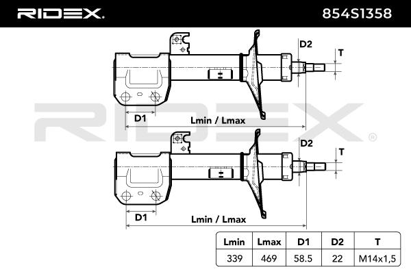 RIDEX Iskunvaimennin 854S1358