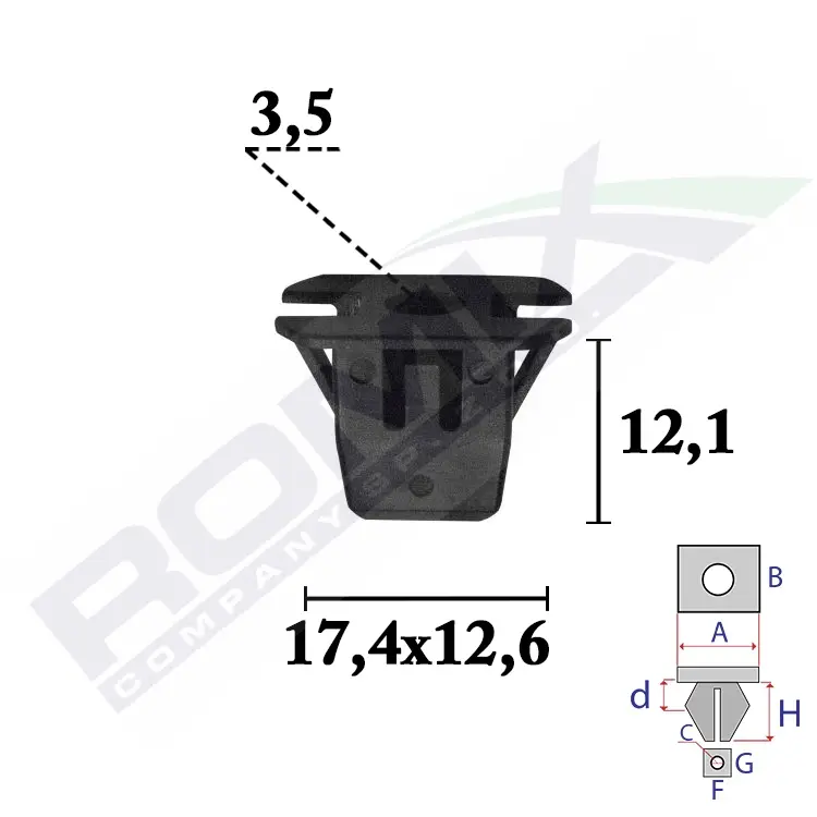 ROMIX Clip, listwa ochronna C70632