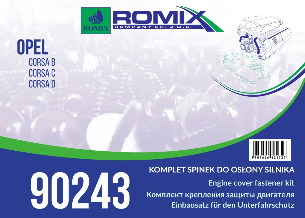 ROMIX Kiinnike, moottoripeite 90243