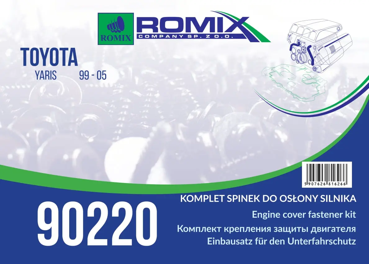 ROMIX Kiinnike, moottoripeite 90220