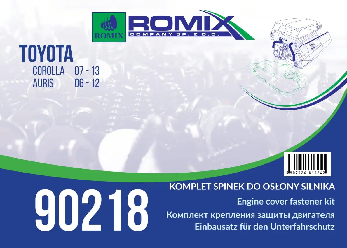 ROMIX Kiinnike, moottoripeite 90218