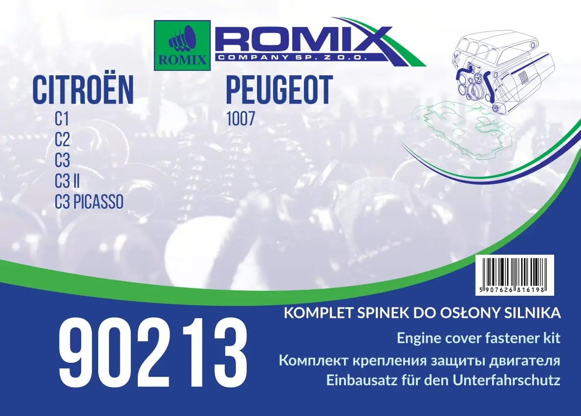 ROMIX Kinnituselement, mootorikate 90213