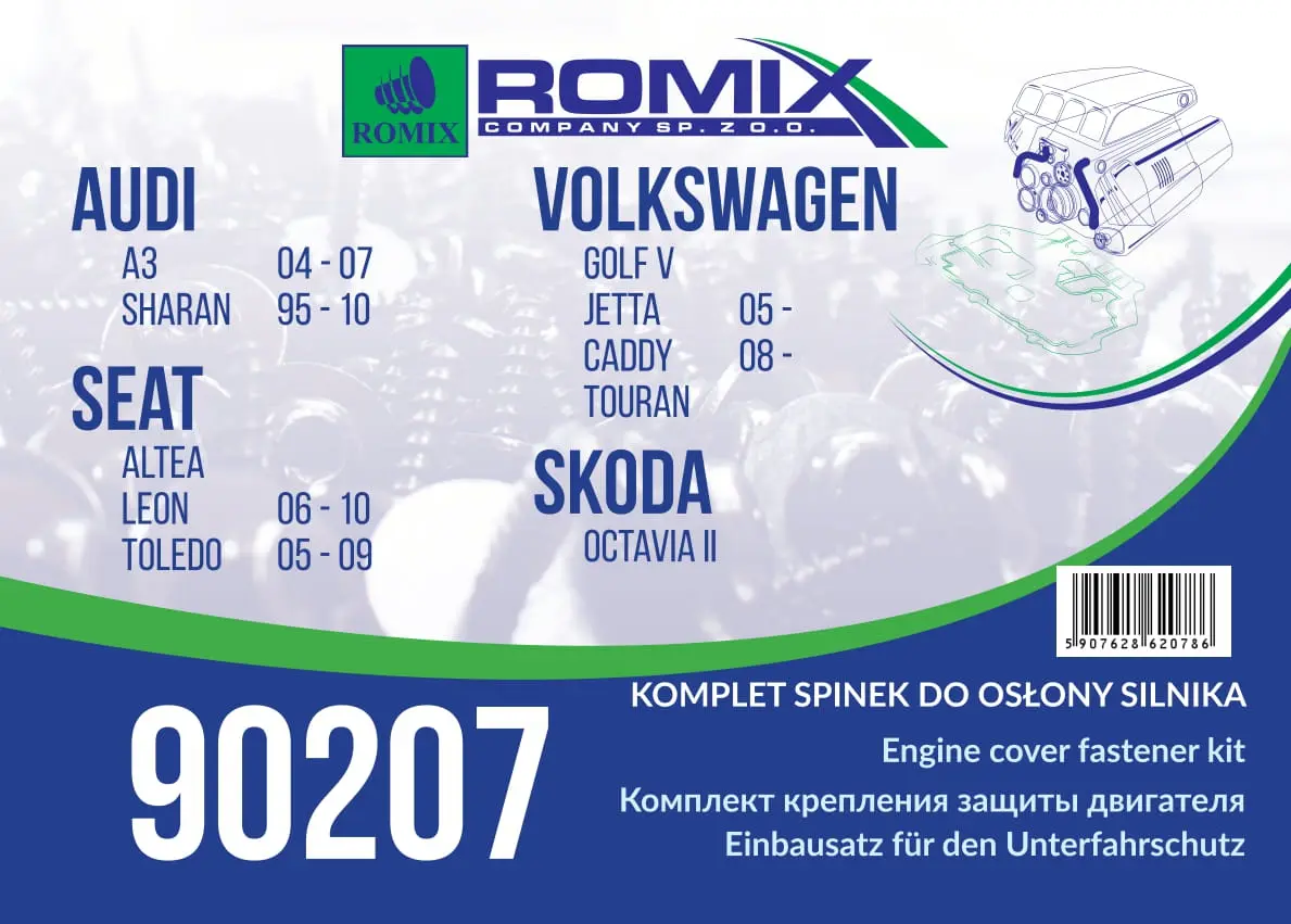 ROMIX variklio dangčio fiksatorius 90207