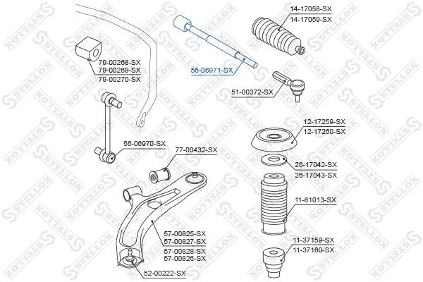STELLOX Sisemine rooliots,roolivarras 55-06971-SX