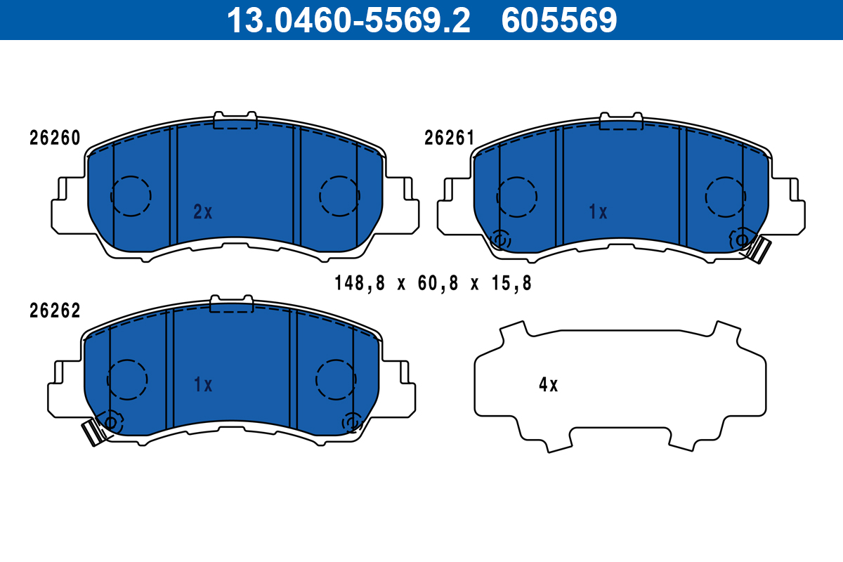 ATE Piduriklotside komplekt, ketaspidur 13.0460-5569.2