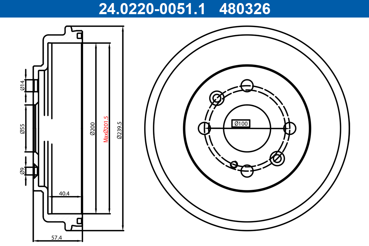 ATE Piduritrummel 24.0220-0051.1