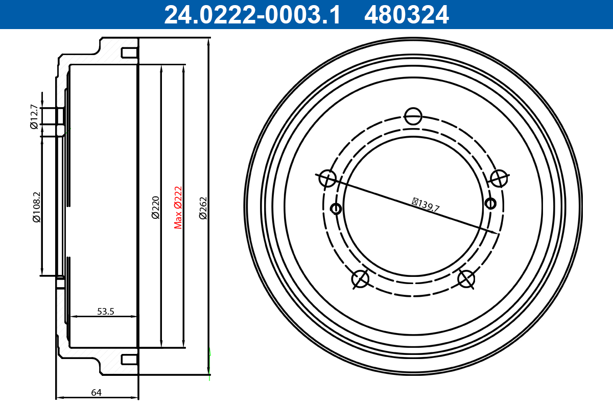 ATE Piduritrummel 24.0222-0003.1