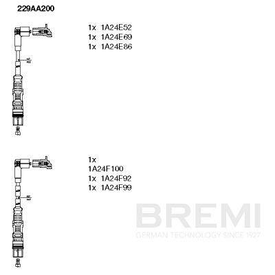 BREMI uždegimo laido komplektas 229AA200