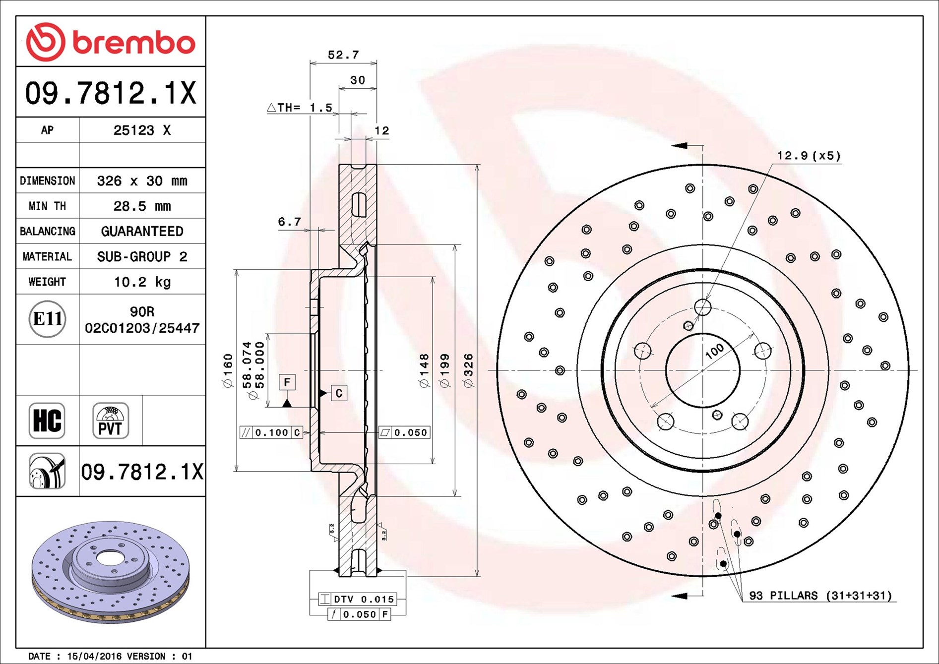 BREMBO Piduriketas 09.7812.1X