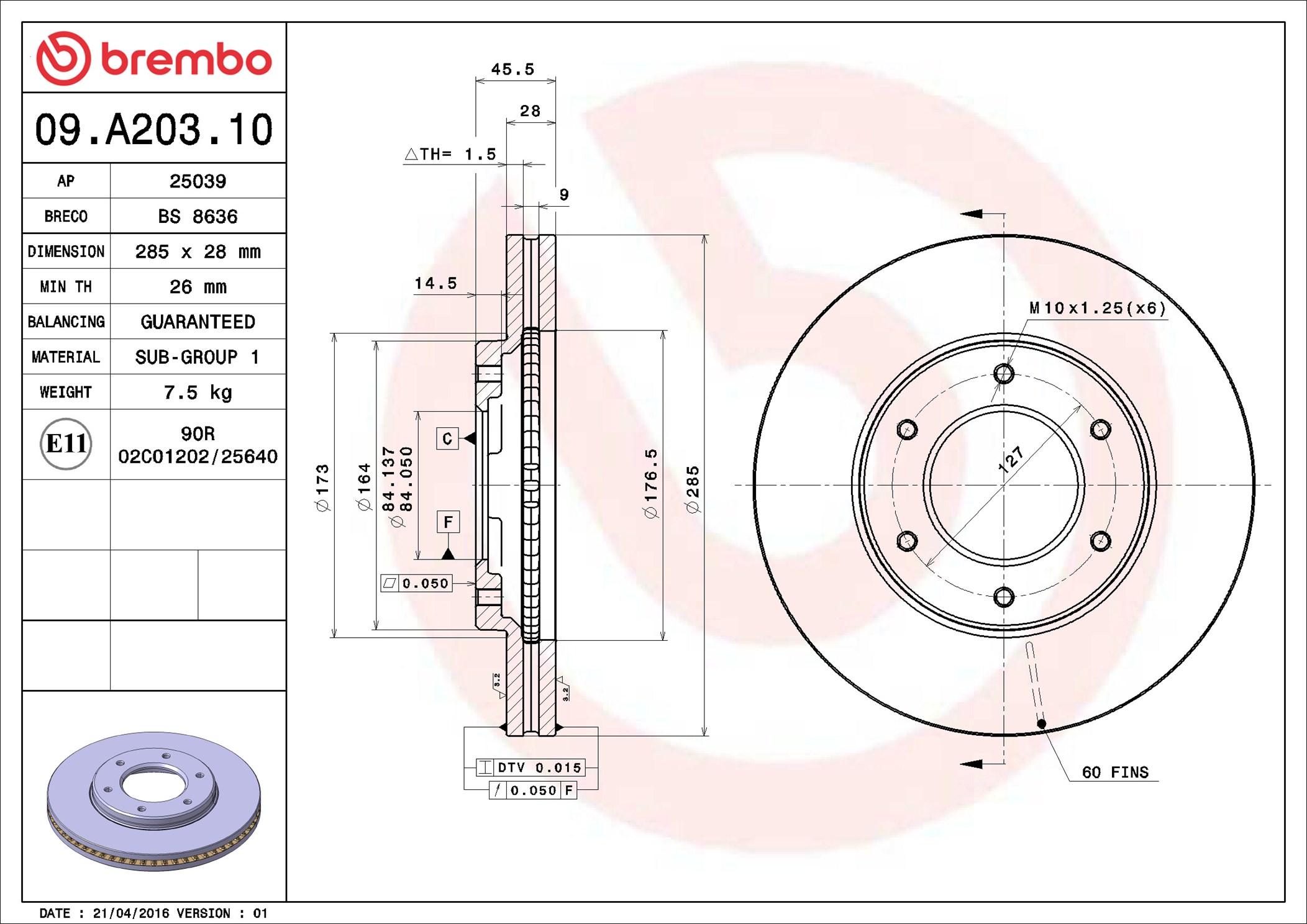 BREMBO Piduriketas 09.A203.10