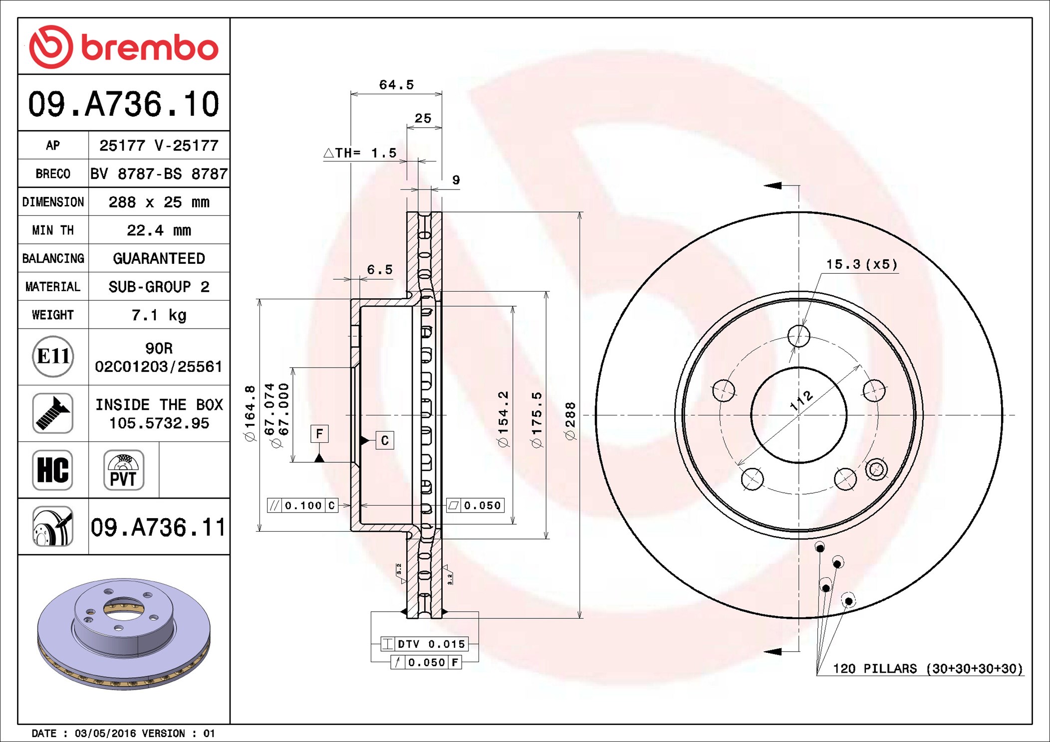 BREMBO Piduriketas 09.A736.11