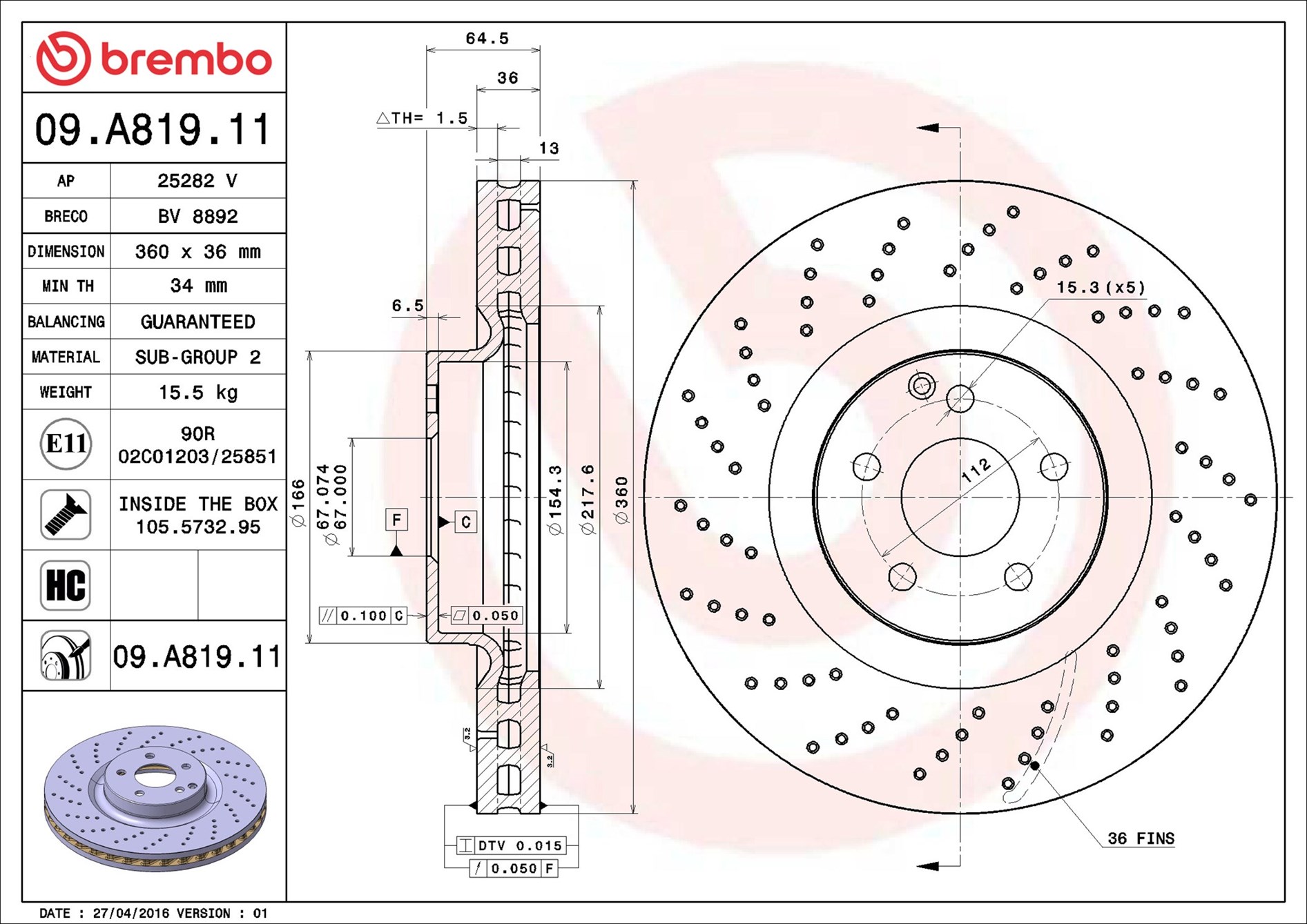 BREMBO Piduriketas 09.A819.11